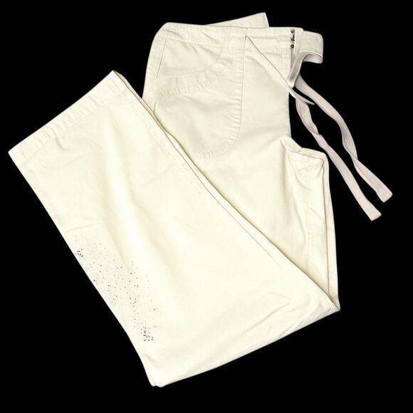 Style & Co. White Cargo Capri Pants (4P) Drawstring Waist Embellished Detail - Picture 1 of 8